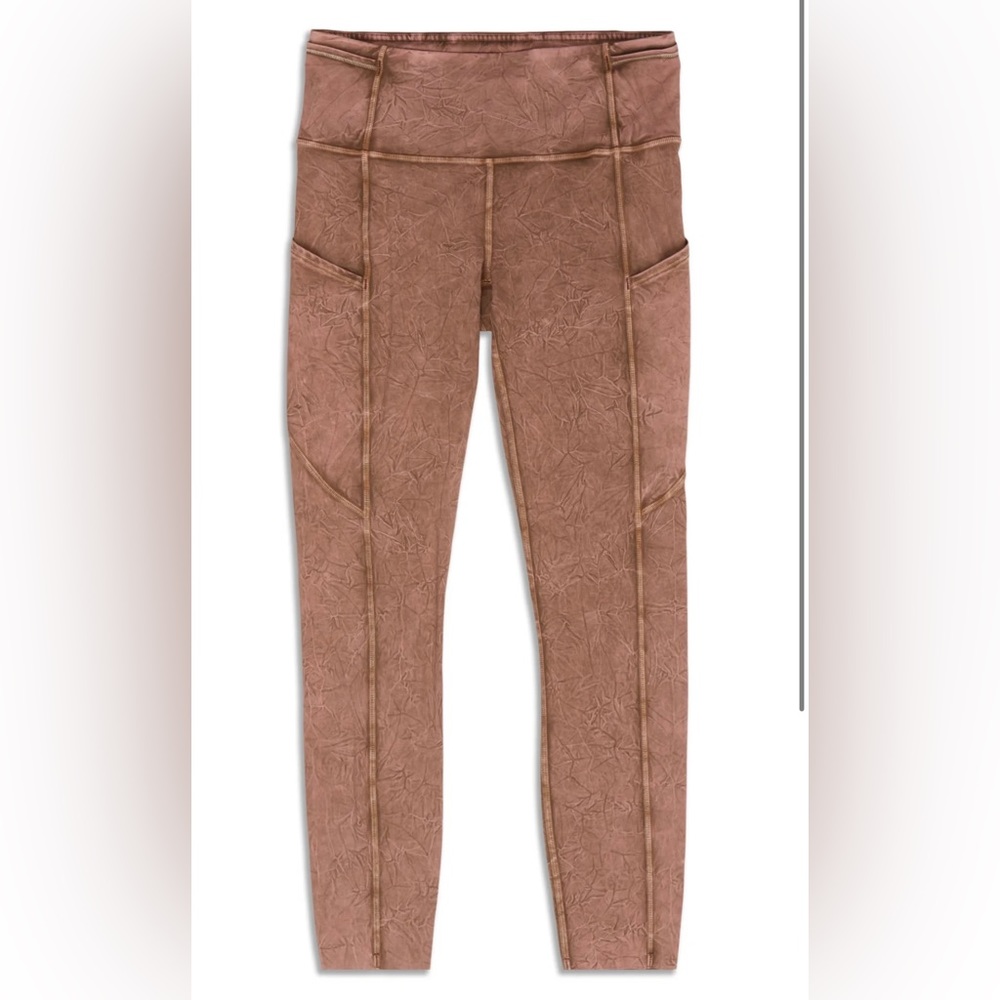 Lululemon Fast And Free High Rise Legging Ice Wash Brown Earth Size 4 25”
